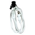 Jandorf 6' White Lamp Cord with Clip Socket, 18-2 SPT1 C60138